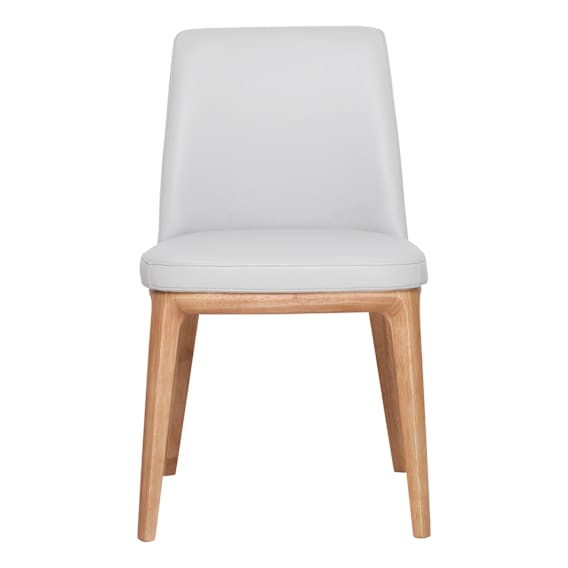 Hayes Dining Chair in Leather White / Clear