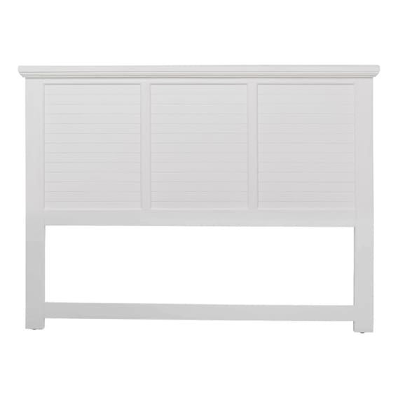 Hamptons Queen Bed Head Horizontal Slat in Acacia White