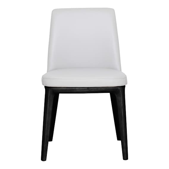Hayes Dining Chair in Leather White / Black