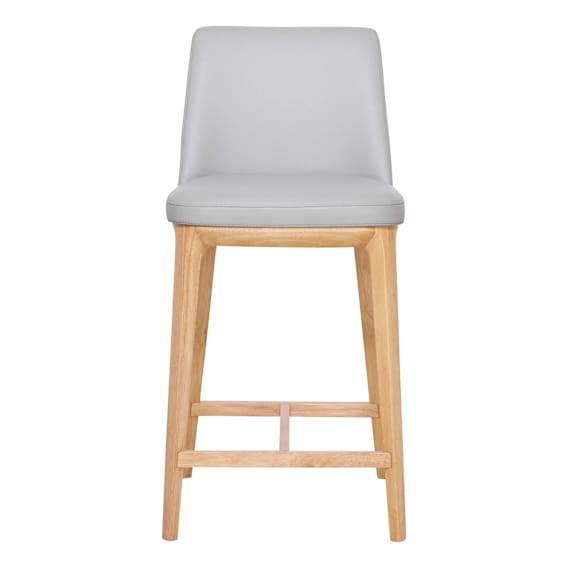 Hayes Bar Chair in Leather Pewter / Clear