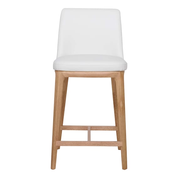 Hayes Bar Chair in Leather White / Clear