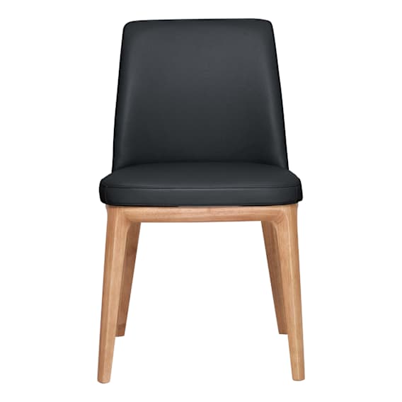 Hayes Dining Chair in Leather Black / Clear