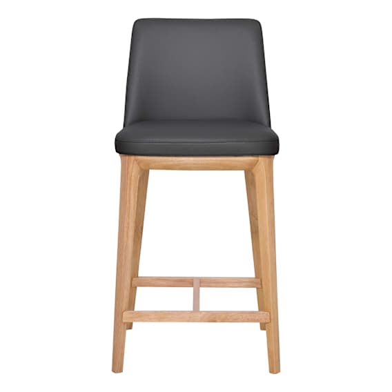 Hayes Bar Chair in Leather Black / Clear