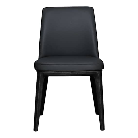 Hayes Dining Chair in Leather Black / Black