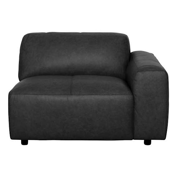 Harry Sofa End RHF in Urbane Leather Black