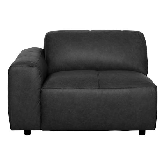 Harry Sofa End LHF in Urbane Leather Black
