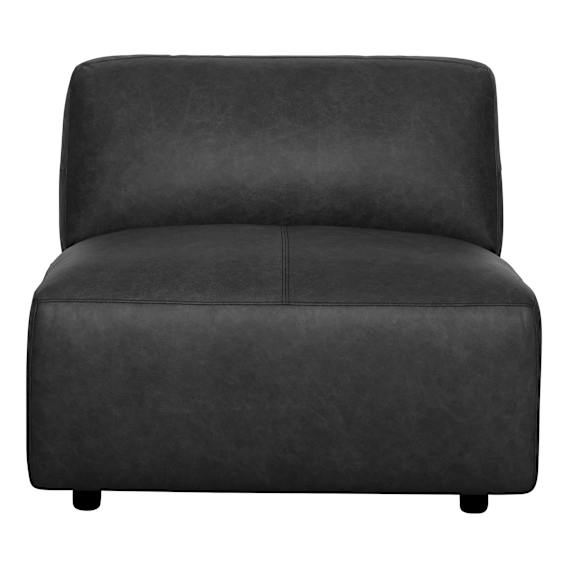 Harry Sofa Single Extension in Urbane Leather Black