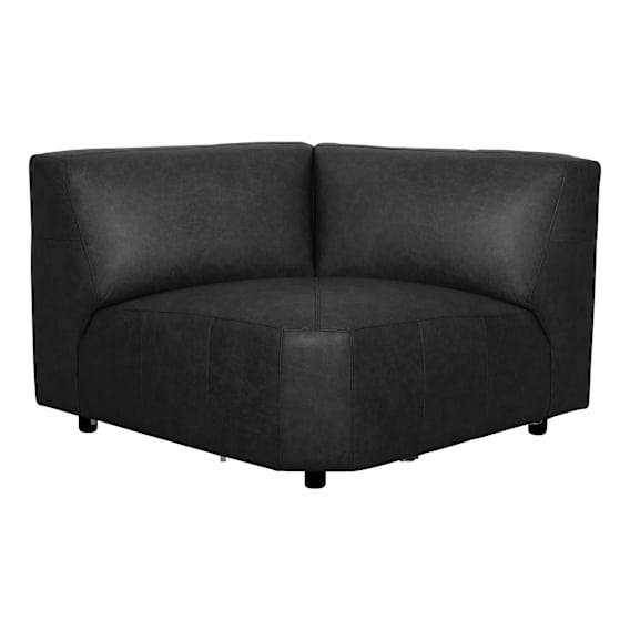 Harry Sofa Corner in Urbane Leather Black