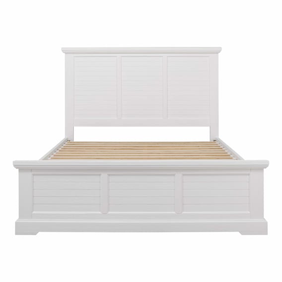Hamptons Double Bed Frame Horizontal Slat in Acacia White