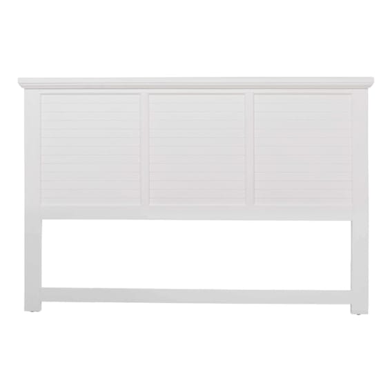 Hamptons King Bed Head Horizontal Slat in Acacia White