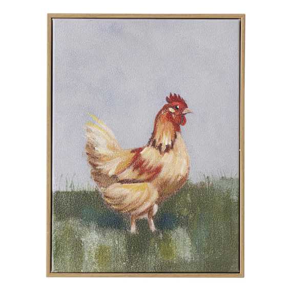 Hen Box Framed Canvas in 30 x 40cm