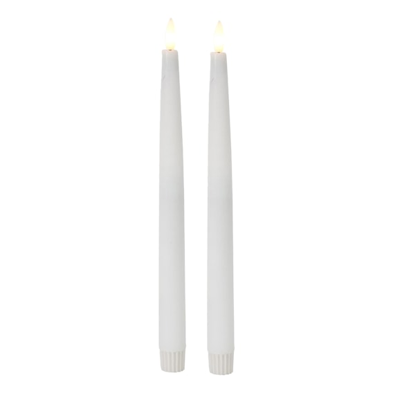 Heaven LED Tapers Set of 2 2.2x28cm in Off White