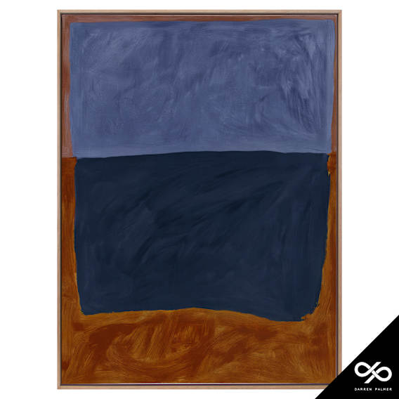 Headland Portrait Box Framed Canvas in 123 x 163cm Oak Stain