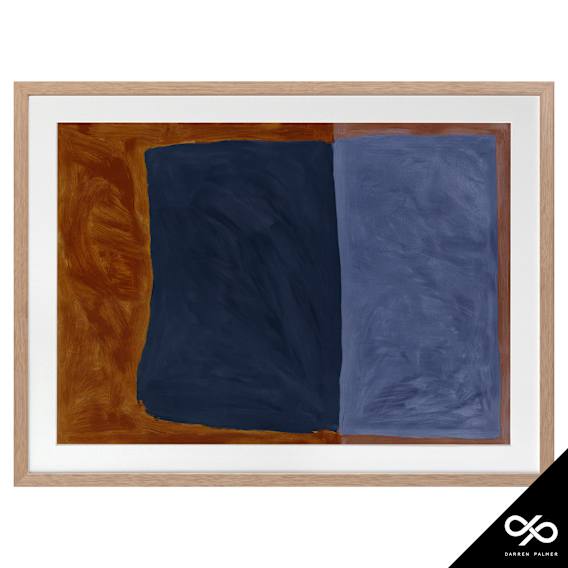 Headland Landscape Framed Print in 142 x 106cm Oak Stain