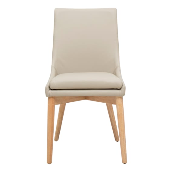 Highland Dining Chair in Leather Light Mocha / Clear