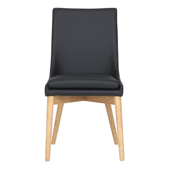 Highland Dining Chair in Leather Black / Clear