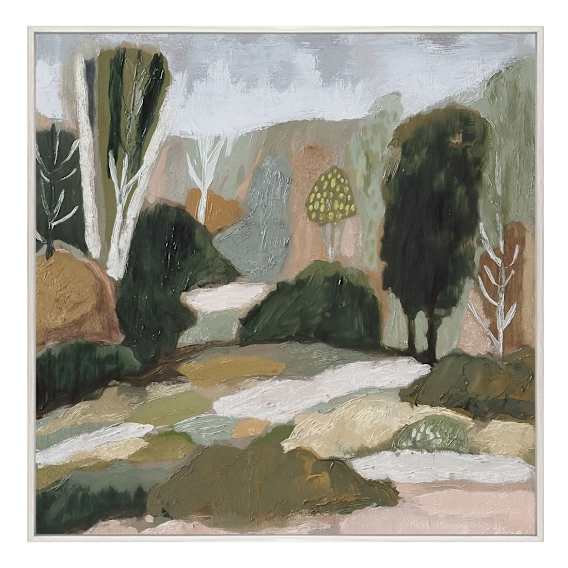 Hidden Grove Box Framed Canvas in 83 x 83cm White