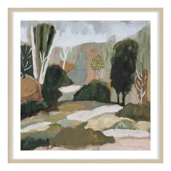 Hidden Grove Framed Print in 95 x 95cm Natural