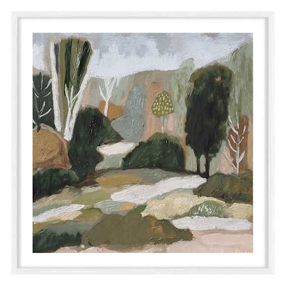 Hidden Grove Framed Print in 118 x 118cm White