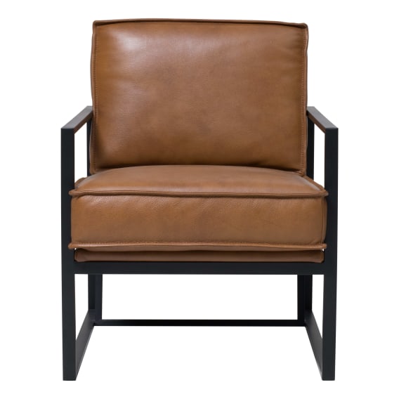 Hugo Designer Chair in Missouri Leather Brown