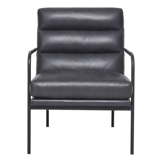 Hurley Designer Chair in Leather Black