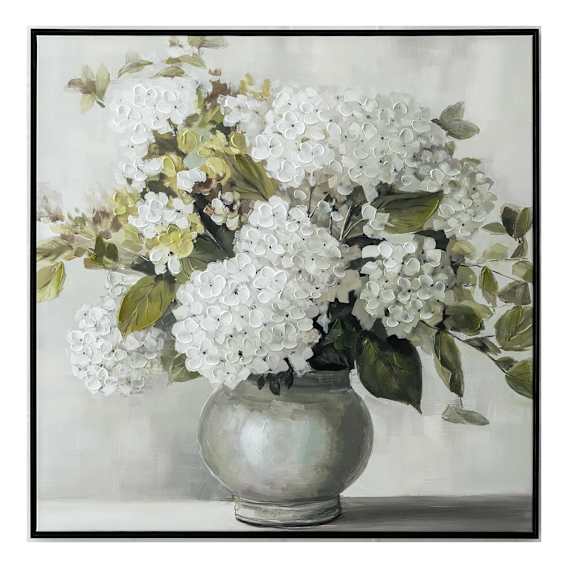 Hydrangea Mood Box Framed Canvas in 93 x 93cm