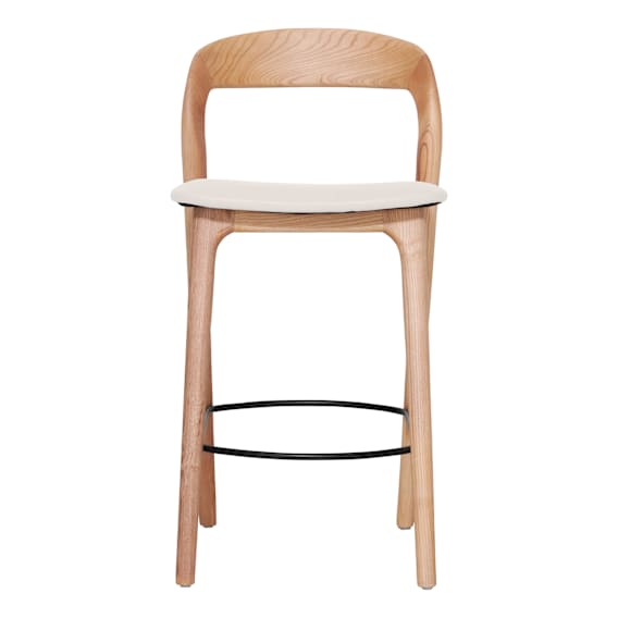 Inca Bar Chair in PU White / Ash Natural