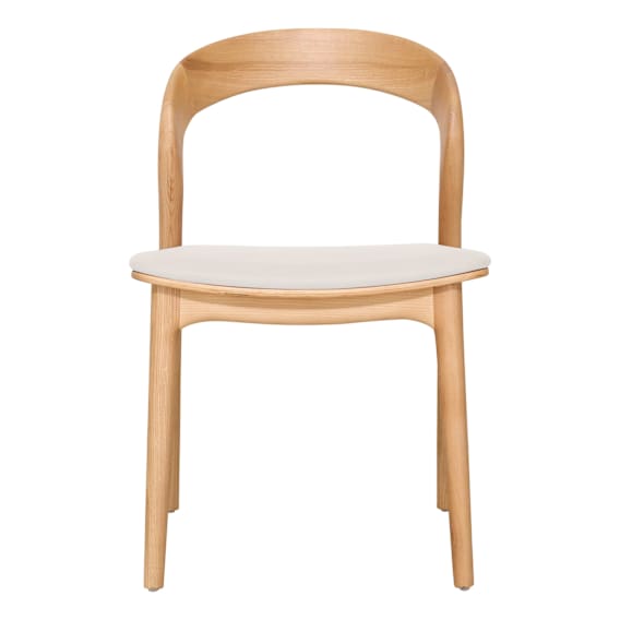Inca Dining Chair in PU White / Ash Natural