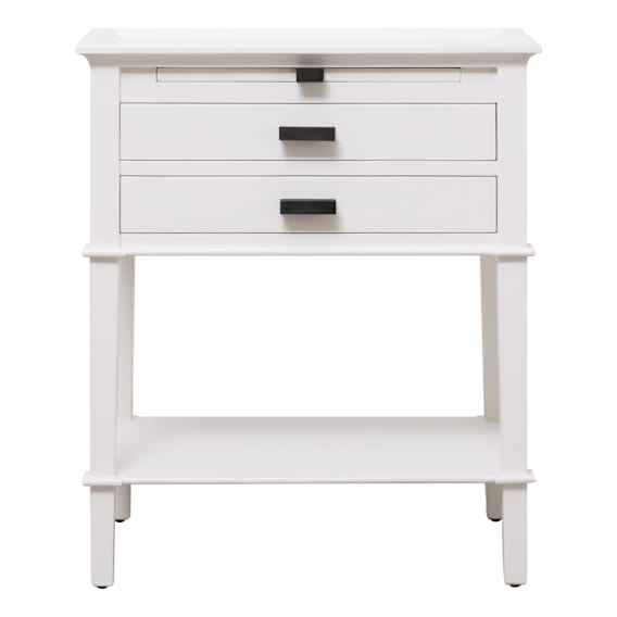 Island Bedside Table High with Shelf in Mangowood White