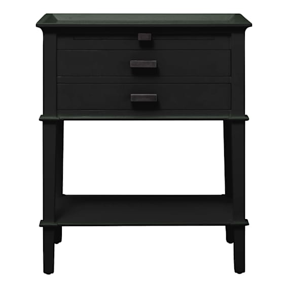 Island Bedside Table High with Shelf in Mangowood Black