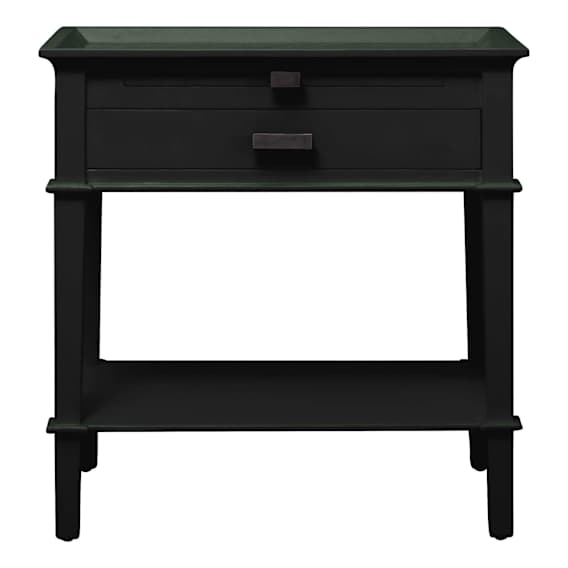 Island Bedside Table Low with Shelf in Mangowood Black