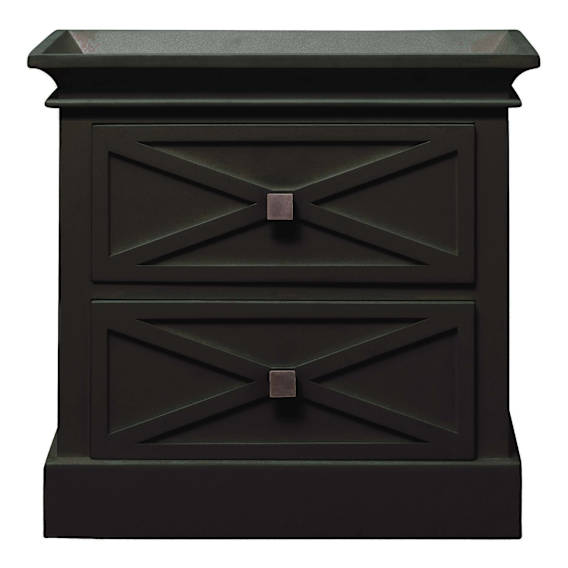 Island Bedside Table Low 2 Drawer in Mangowood Black
