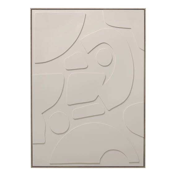 Ivory Shapes Design 1 Box Framed Canvas in 103 x 143cm