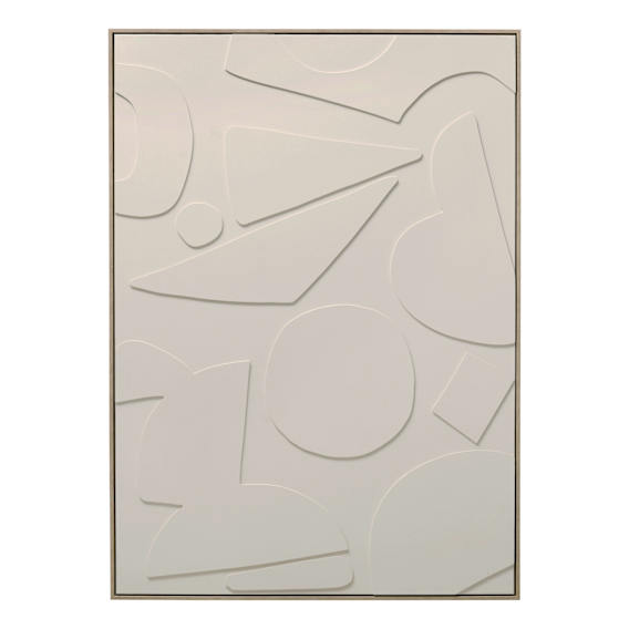 Ivory Shapes Design 2 Box Framed Canvas in 103 x 143cm