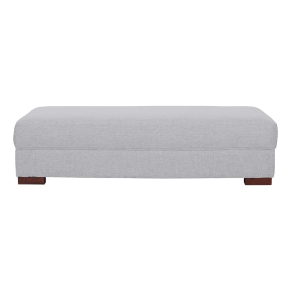 Johnson Large Ottoman in Rome Silver