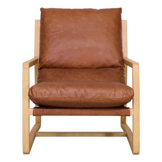 Joanna Occasional Chair in Leather Chocolate / Natural