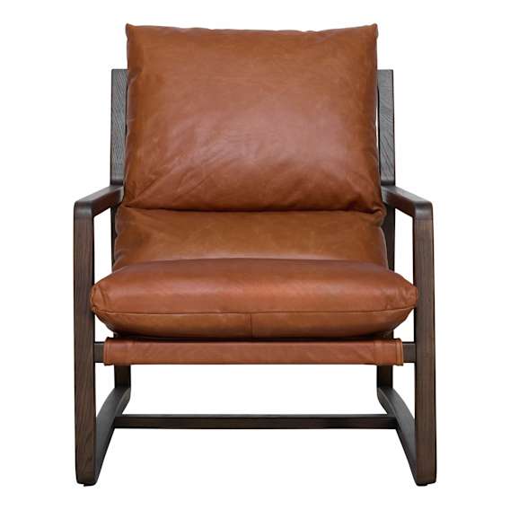 Joanna Occasional Chair in Leather Choc / Dark Choc