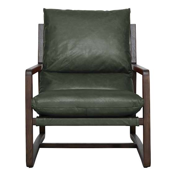 Joanna Occasional Chair in Leather Olive / Dark Choc