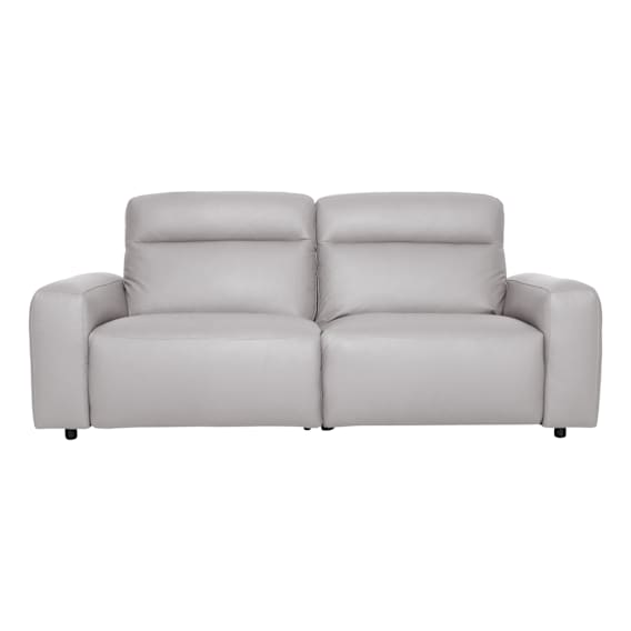 Jude 2 Seater Recliner Sofa in Linea Leather Light Grey