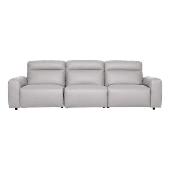 Jude 3 Seater Recliner Sofa in Linea Leather Light Grey