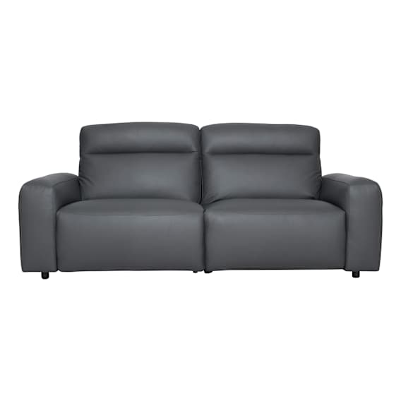 Jude 2 Seater Recliner Sofa in Linea Leather Charcoal