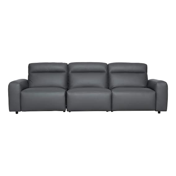 Jude 3 Seater Recliner Sofa in Linea Leather Charcoal