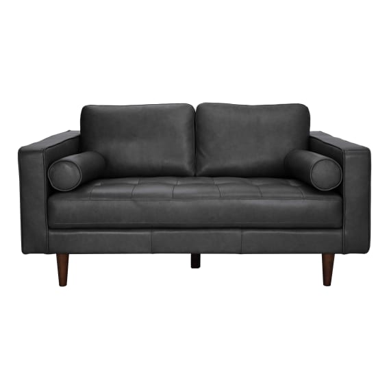 Kobe 2 Seater Sofa in Alpine Leather Black