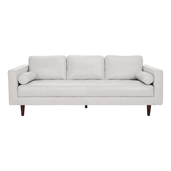 Kobe 3 Seater Sofa in Leather Pure White