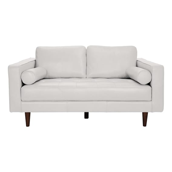 Kobe 2 Seater Sofa in Leather Pure White