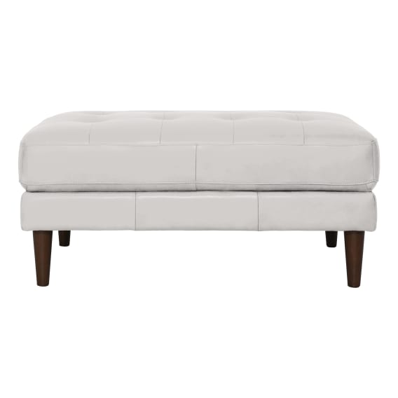 Kobe Ottoman in Leather Pure White