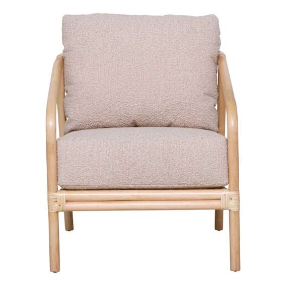 Lana Occasional Chair in Natural Rattan / Boucle Sand