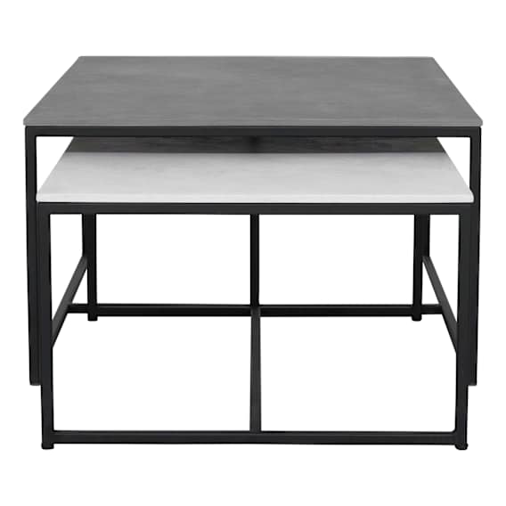 Levi Coffee Table Nest 80cm in Light Grey Two Tone Concrete Render