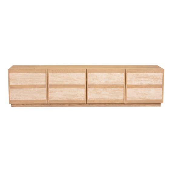 Leola Entertainment Unit 200cm in Italian Travertine / Sandblast Oak