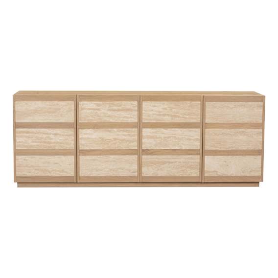 Leola Buffet 200cm in Italian Travertine / Sandblast Oak